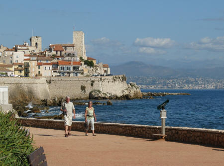 Town of Antibes across the bay from Nice France